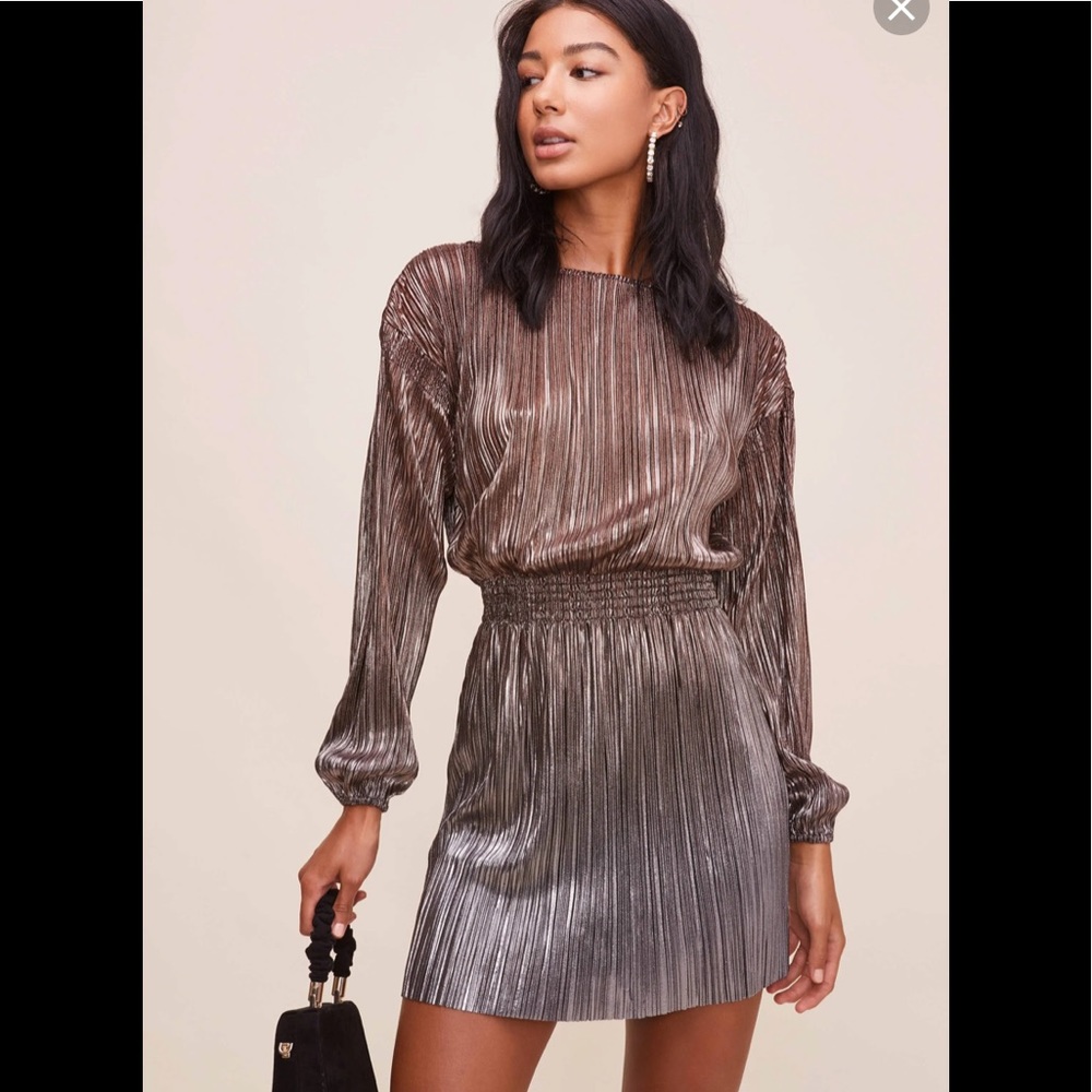 Astr The Label Janelle Dress Blush/Silver Ombre
